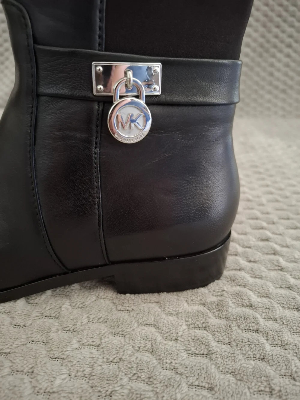Michael Kors Hamilton Black Leather Tall Boots Size 5.5M